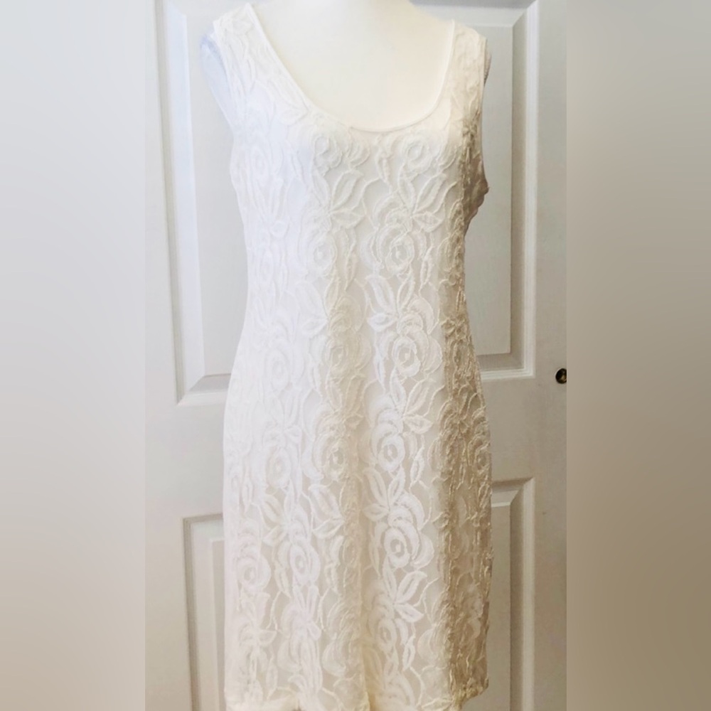 Beautiful White Lace Calvin Klein Dress 14